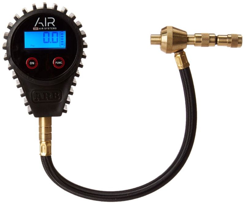 Deflador de Neumáticos Digital ARB E‑Z con Medidor de Presión PSI BAR kPa KgF y Bolsa