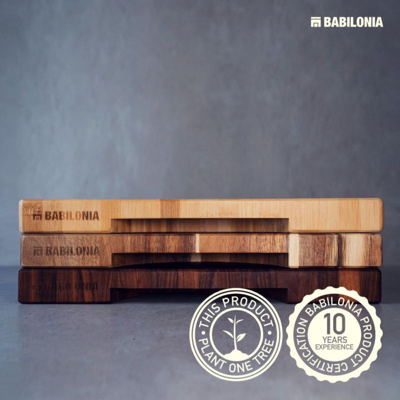 Tabla de cortar BABILONIA 4 cm de bambú con grano transversal