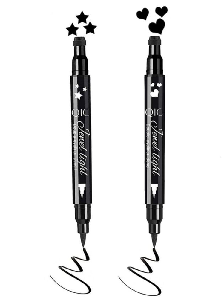 Delineador Go Ho 2 pzs impermeable con estampilla de estrella y corazón
