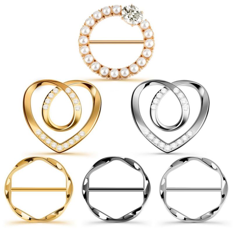 Pinzas para Pañuelos SARDVISA 6 piezas – Clips de Anillo de Seda