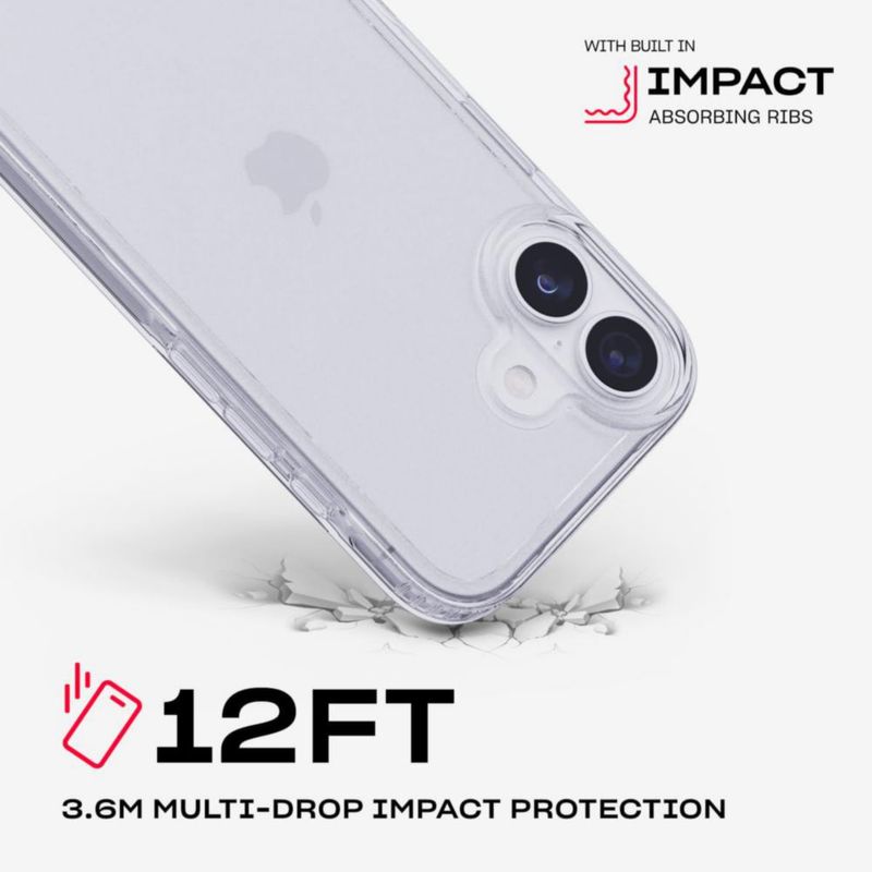 Funda Tech21 EvoClear para iPhone 17 Transparente y Compatible con Carga Inalámbrica