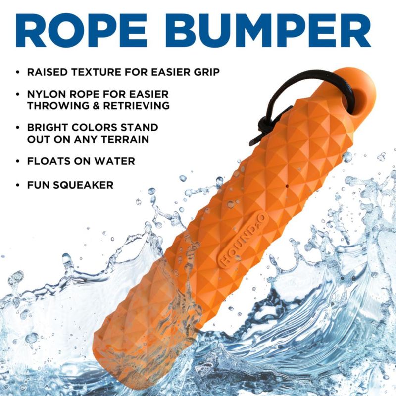 Juguete flotante para perro HOUND2O Bumper con cuerda – Naranja