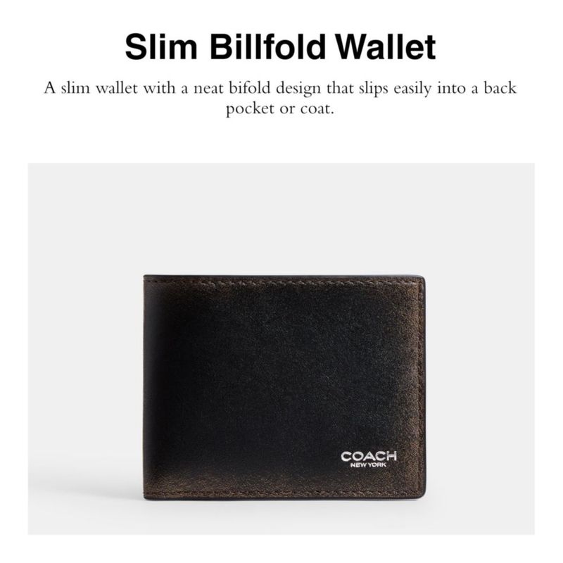 Cartera Slim Billfold Coach en Cuero Loved 10 cm × 8 cm