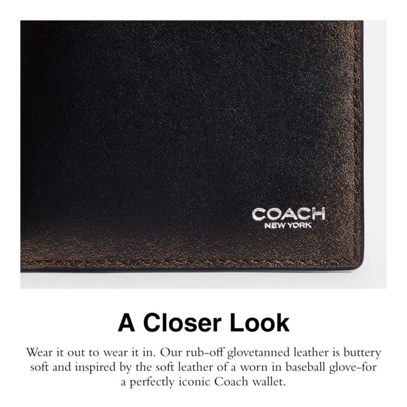 Cartera Slim Billfold Coach en Cuero Loved 10 cm × 8 cm