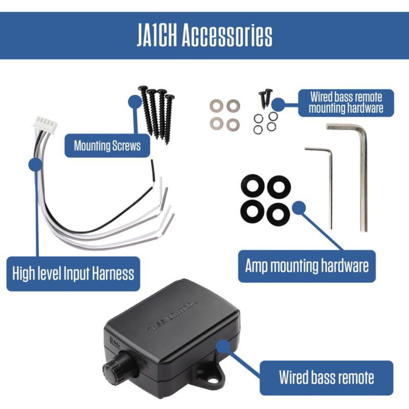 Amplificador de coche Jensen JA1CH Mono 1000 W pico Clase‑D