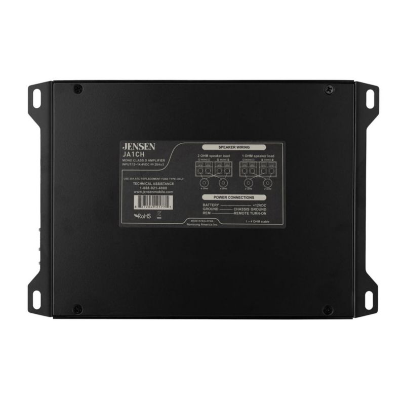 Amplificador de coche Jensen JA1CH Mono 1000 W pico Clase‑D