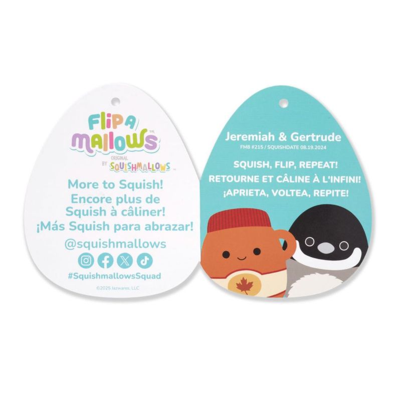 Peluche Squishmallows 20 cm FlipAMallows: Jeremiah el Jarabe de Arce y Gertrude la Ganso Canadiense