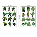 Tatuajes temporales SDONY 8 hojas Green Hero para niños