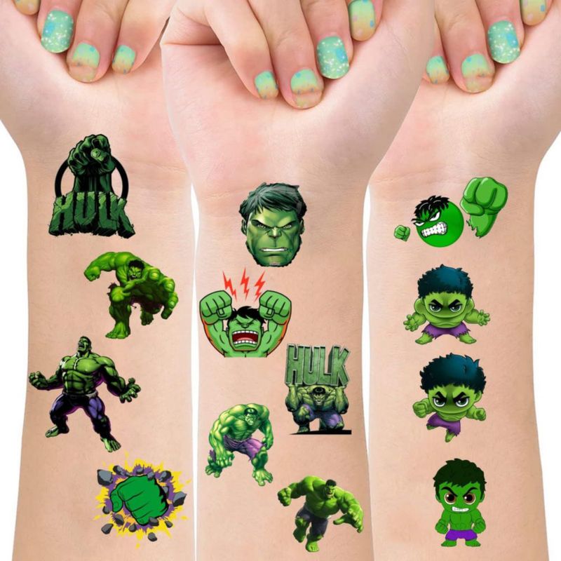 Tatuajes temporales SDONY 8 hojas Green Hero para niños