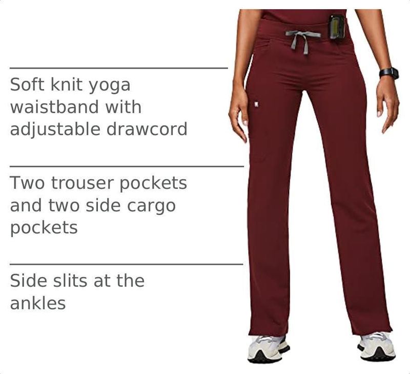 PANTALONES FIGS Kade Cargo Burdeos - Talla M