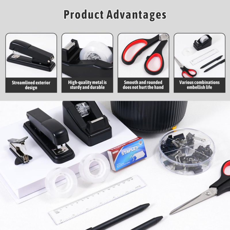 Set organizador de escritorio CADDY Gawsey 360° giratorio negro