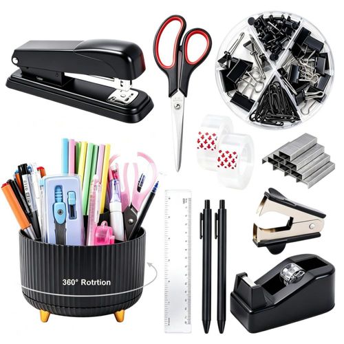 Set organizador de escritorio CADDY Gawsey 360° giratorio negro