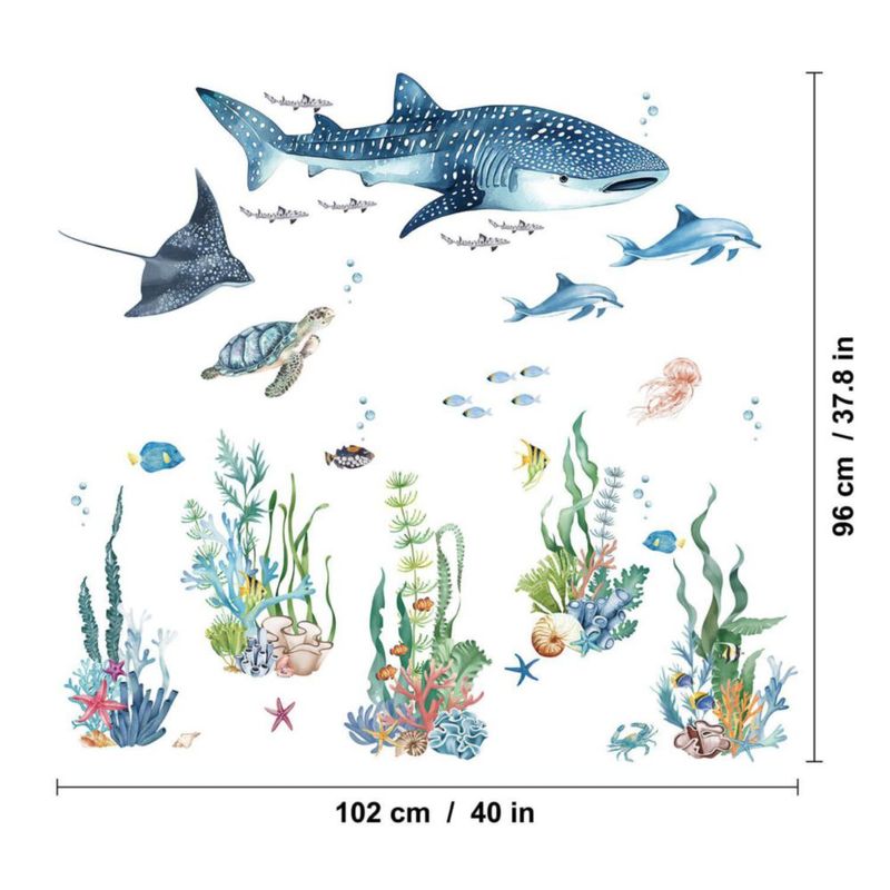 Vinilos decorativos Quinspir 90 x 30 cm Animales marinos para habitación infantil