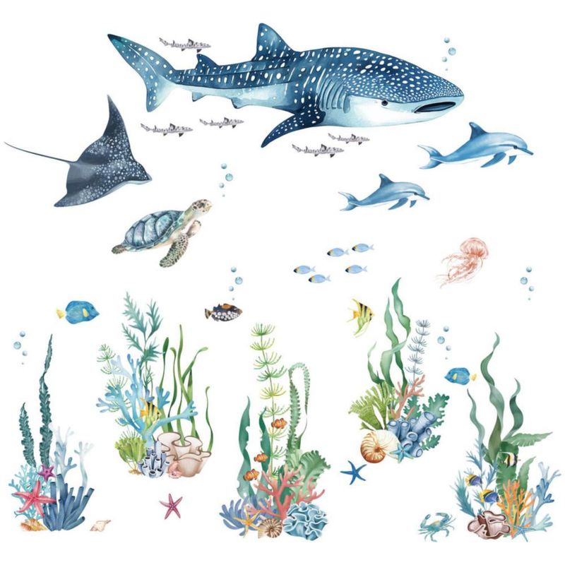 Vinilos decorativos Quinspir 90 x 30 cm Animales marinos para habitación infantil