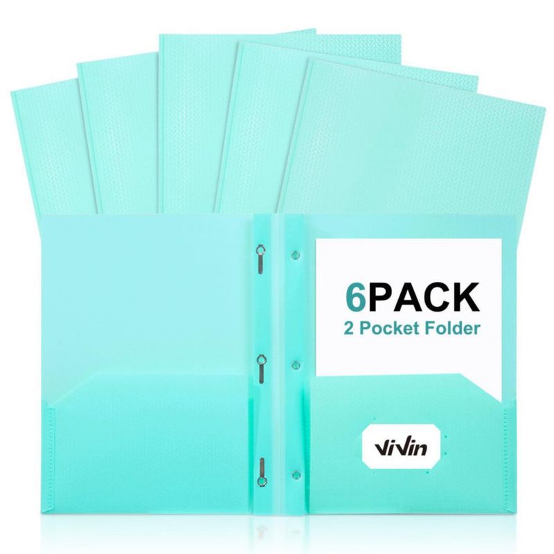 Carpeta de archivo ViVin pack de 6 verde claro con 3 ganchos