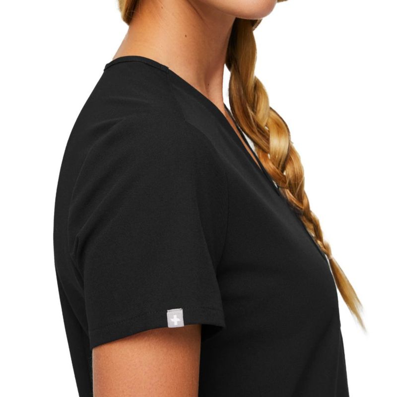 Top de Scrubs FIGS Catarina Negro XS de Un Bolsillo