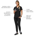 Top de Scrubs FIGS Catarina Negro XS de Un Bolsillo