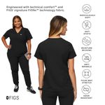 Top de Scrubs FIGS Catarina Negro XS de Un Bolsillo