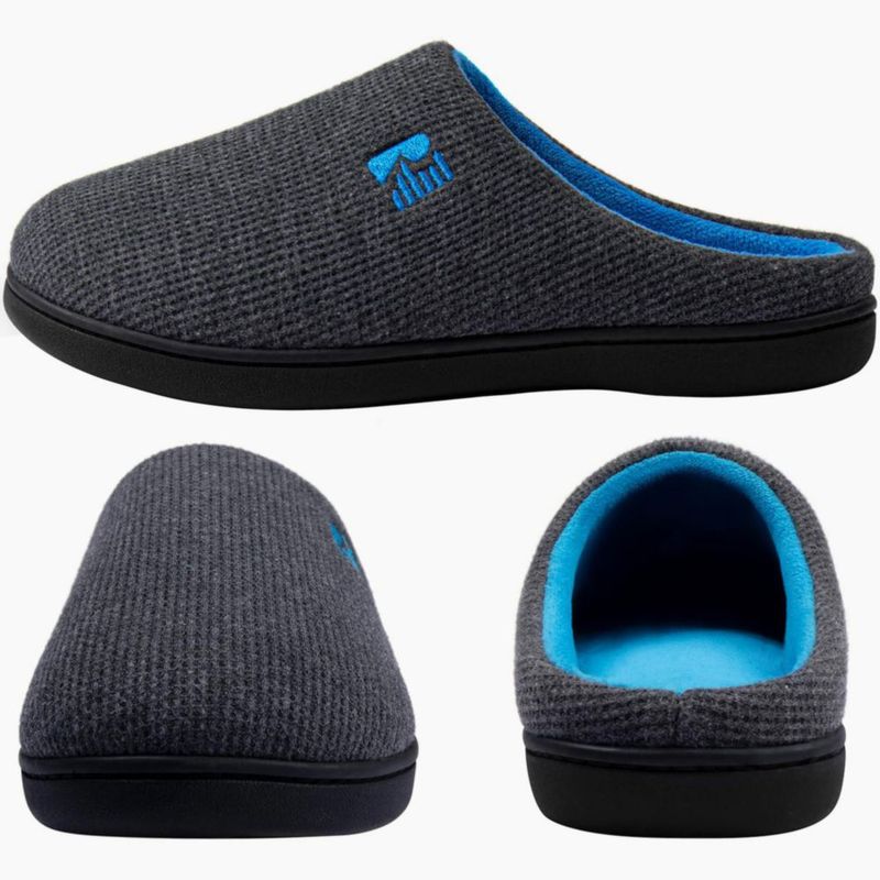 Pantufla RockDove 27‑28 cm Gris/Azul con Espuma Viscoelástica