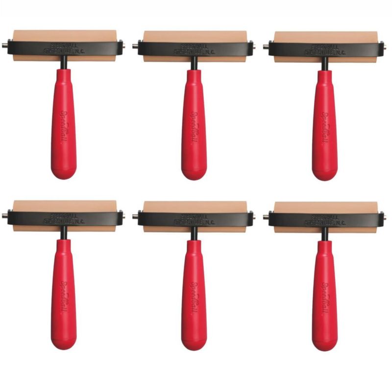 Rodillo Speedball de goma blanda 10 cm (paquete de 6)