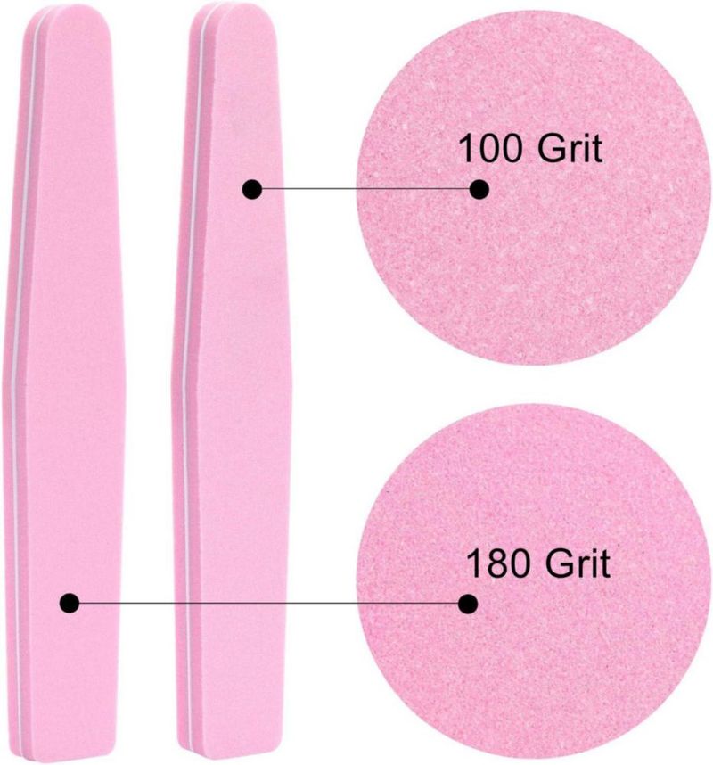 Pulidores de uñas LoveBB 20 piezas 100/180 granos rosa