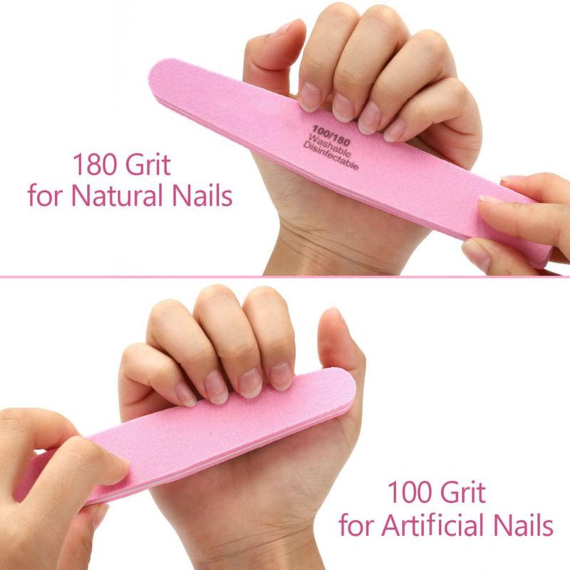Pulidores de uñas LoveBB 20 piezas 100/180 granos rosa