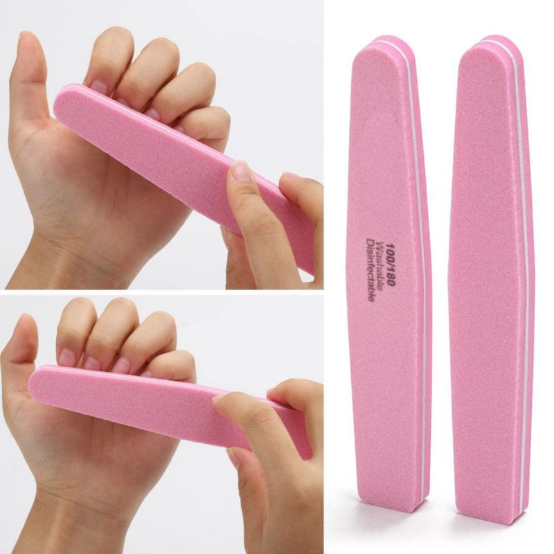 Pulidores de uñas LoveBB 20 piezas 100/180 granos rosa