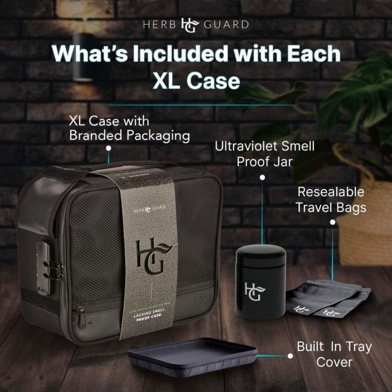 Bolsa a prueba de olores Herb Guard 5 oz con cremallera YKK negra