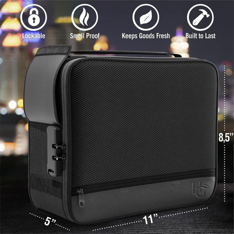 Bolsa a prueba de olores Herb Guard 5 oz con cremallera YKK negra