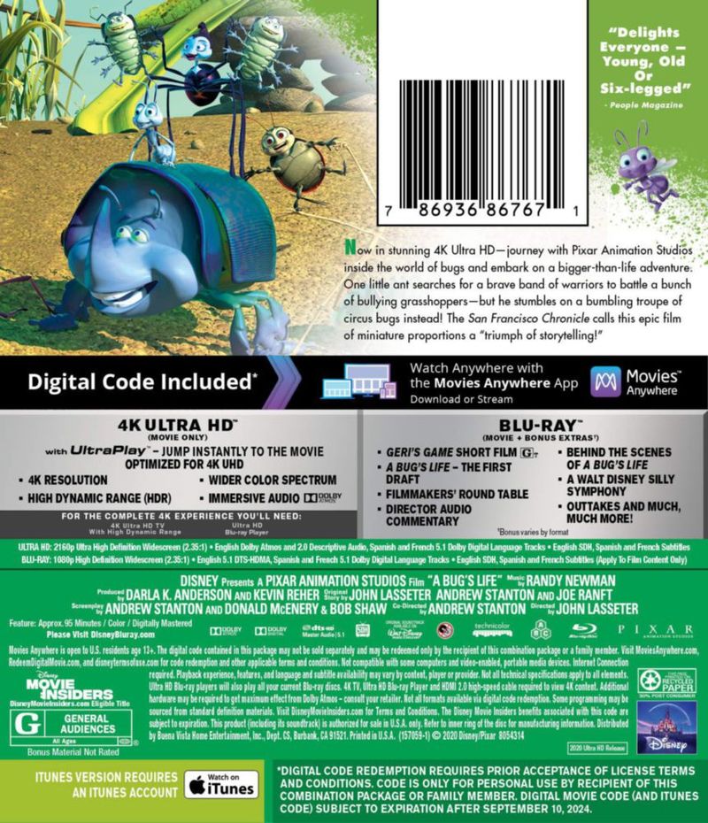 Película Disney 'Bichos' 4K Ultra HD