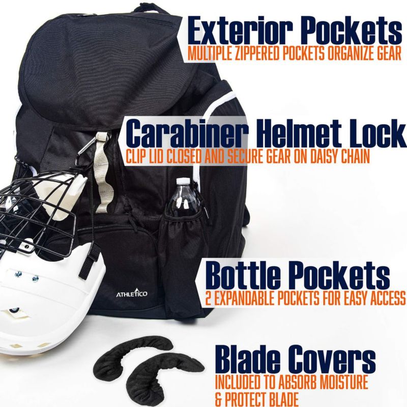 Mochila de Hockey Athletico Grande Negra para Patines