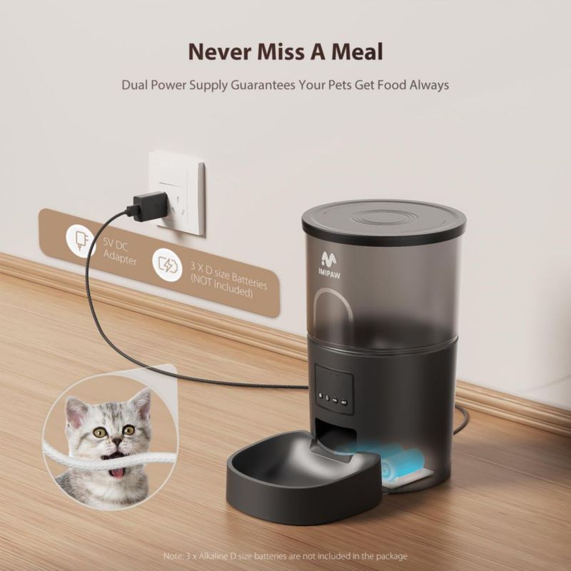 Alimentador para Gatos IMIPAW WiFi Inteligente 1-10 comidas al día