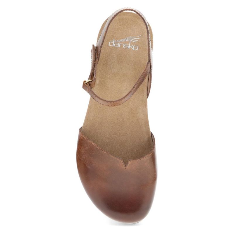 Sandalia Dansko Rowan color marrón ceroso talla 8.5‑9 EE. UU. con espuma de memoria