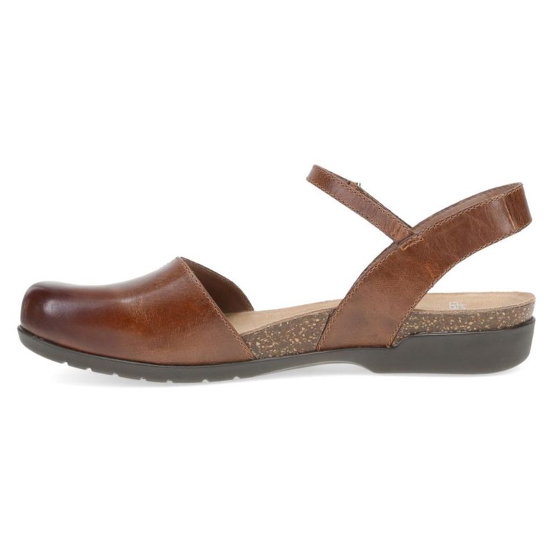 Sandalia Dansko Rowan color marrón ceroso talla 8.5‑9 EE. UU. con espuma de memoria