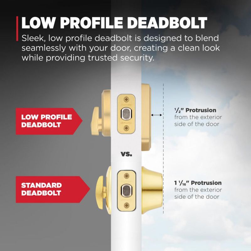 Cerradura de Puerta Kwikset Brentford con Acabado de Latón Satinado y SmartKey