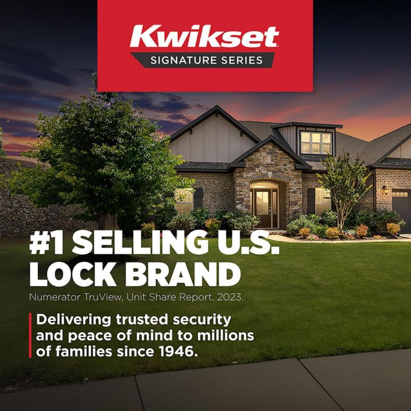Cerradura de Puerta Kwikset Brentford con Acabado de Latón Satinado y SmartKey