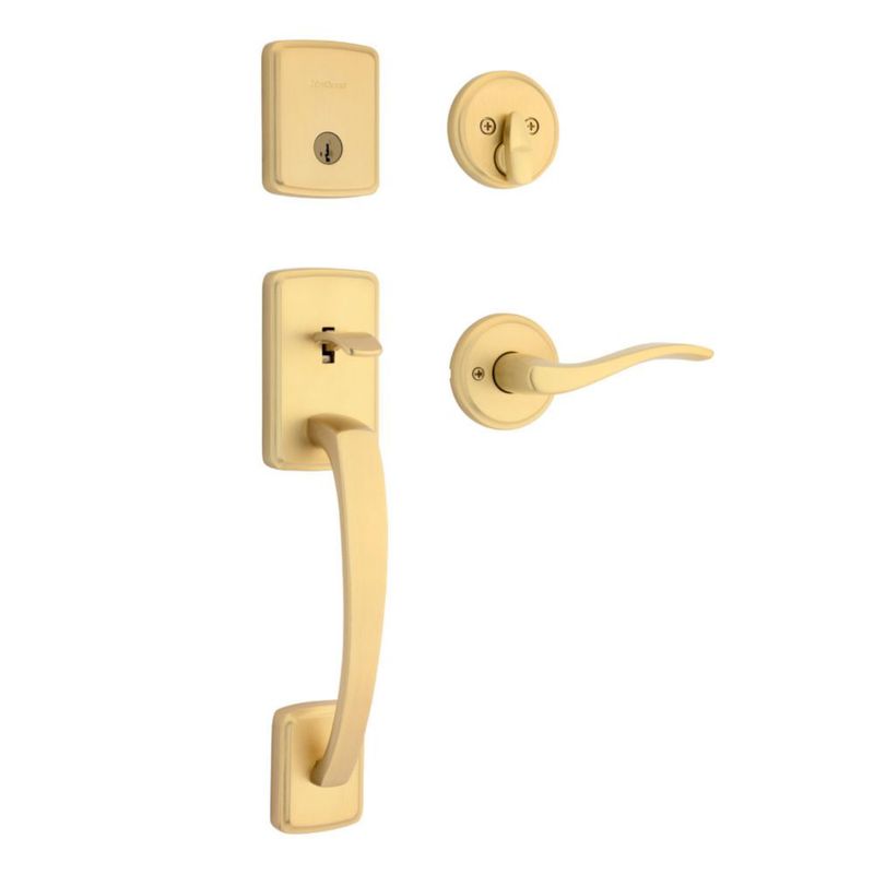 Cerradura de Puerta Kwikset Brentford con Acabado de Latón Satinado y SmartKey