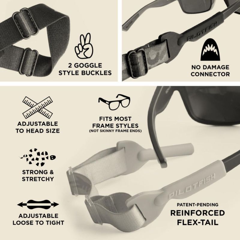 Correas para gafas Pilotfish 41 cm ajustables para deporte