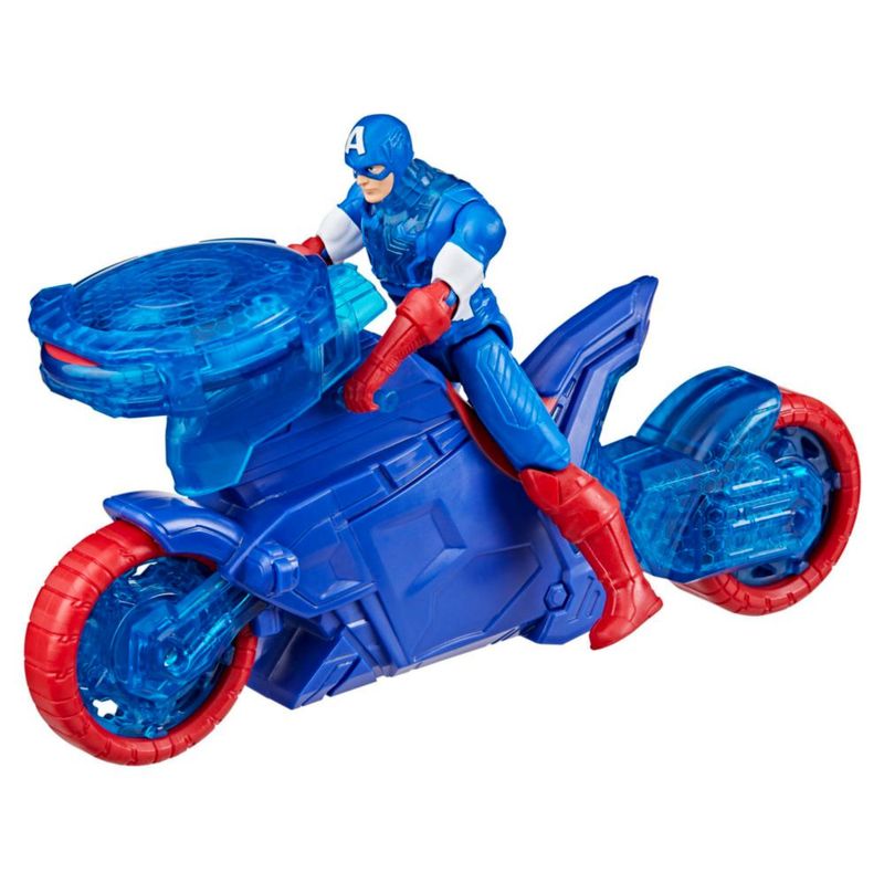 Figura de Acción Marvel Capitán América con Ciclo Lanzador de Escudo 10 cm