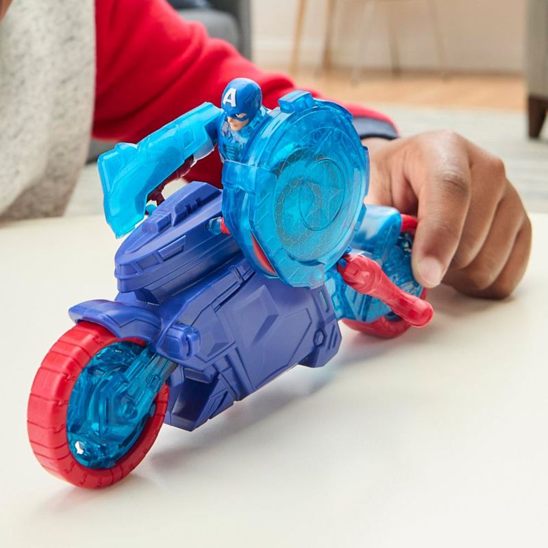 Figura de Acción Marvel Capitán América con Ciclo Lanzador de Escudo 10 cm