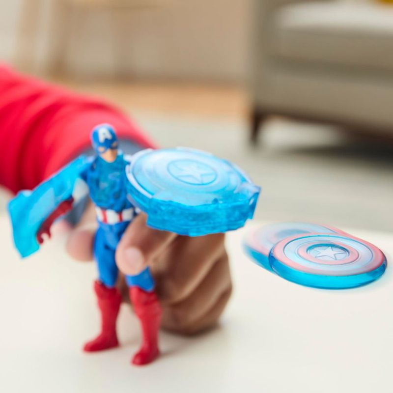 Figura de Acción Marvel Capitán América con Ciclo Lanzador de Escudo 10 cm