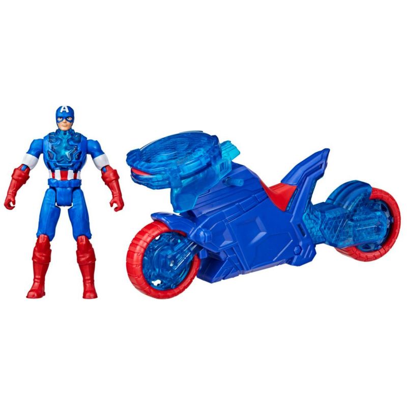 Figura de Acción Marvel Capitán América con Ciclo Lanzador de Escudo 10 cm