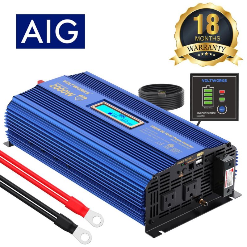 Inversor de Potencia VOLTWORKS 2000W 12V a 110-120V
