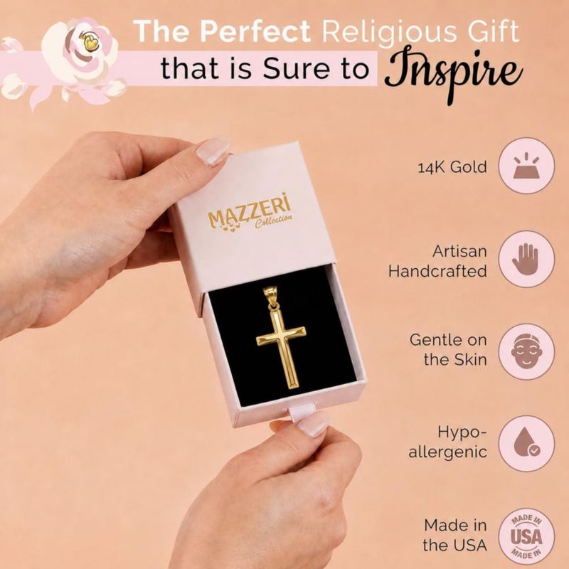 Colgante de Cruz de Oro 14k MAZZERI Hipoalergénico