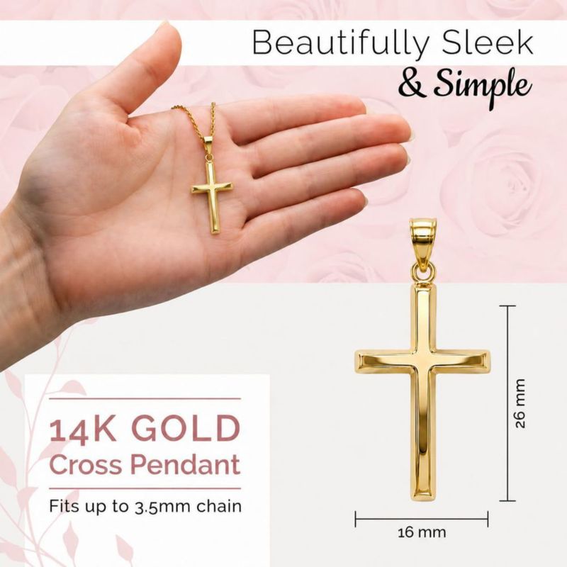 Colgante de Cruz de Oro 14k MAZZERI Hipoalergénico