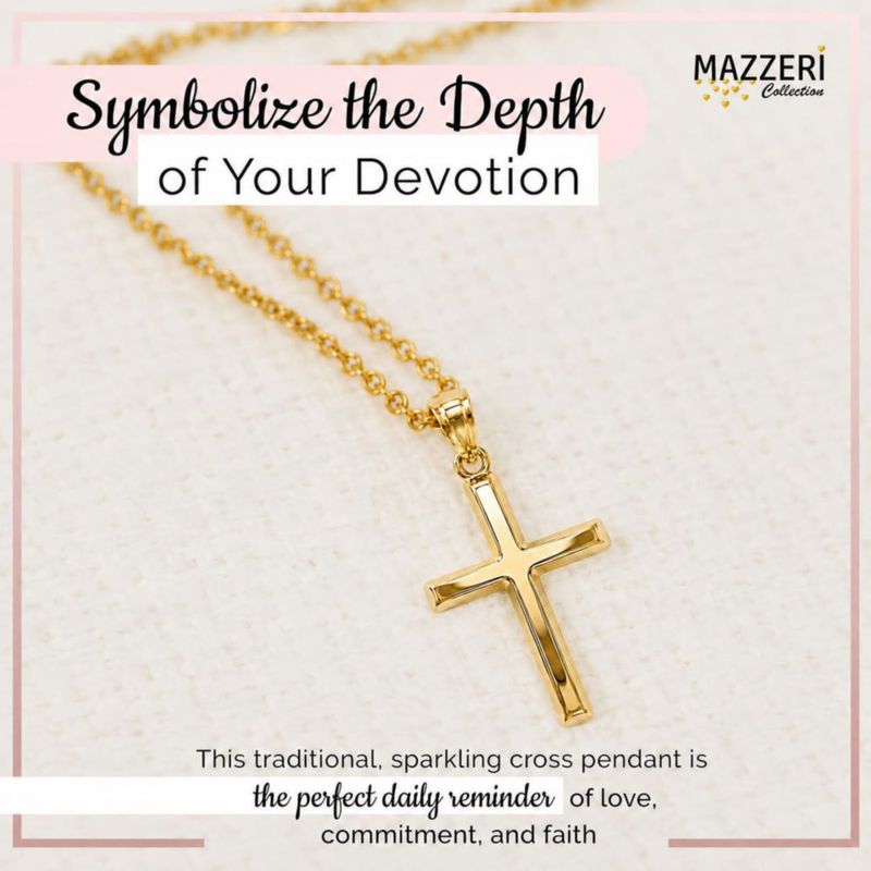 Colgante de Cruz de Oro 14k MAZZERI Hipoalergénico