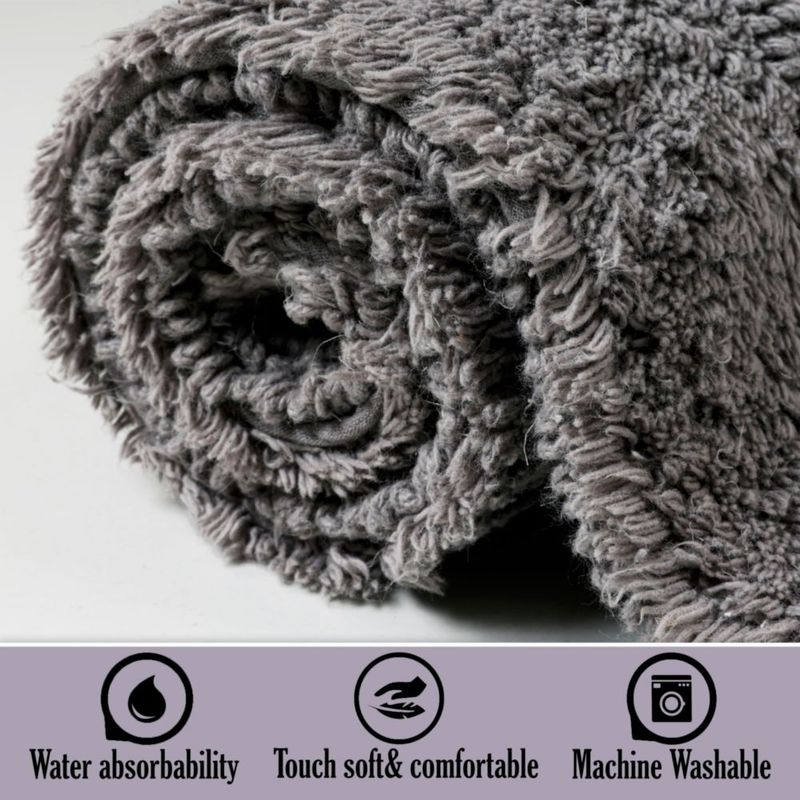 Alfombra de baño reversible de algodón KEMA 43x61 cm gris