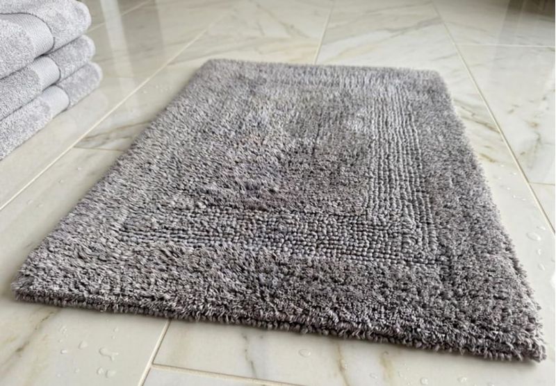 Alfombra de baño reversible de algodón KEMA 43x61 cm gris