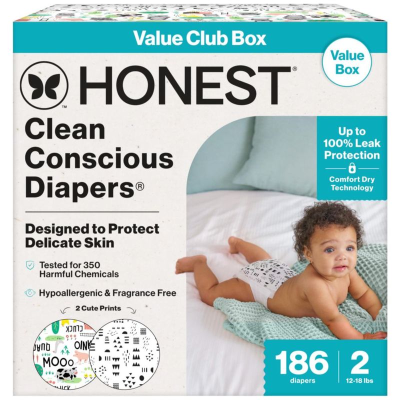 Pañales The Honest Company Talla 2 – Pack de 186 unidades