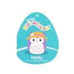 Peluche Squishmallows Holly 19 cm Búho Morado con Sombrero de Sol